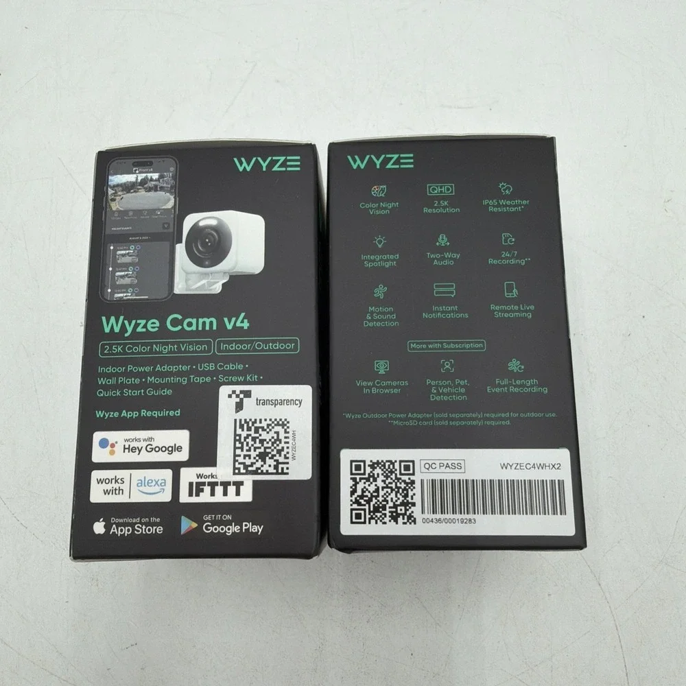 WYZE Cam v4 2.5K HD WiFi Smart Home Security Camera Sealed
